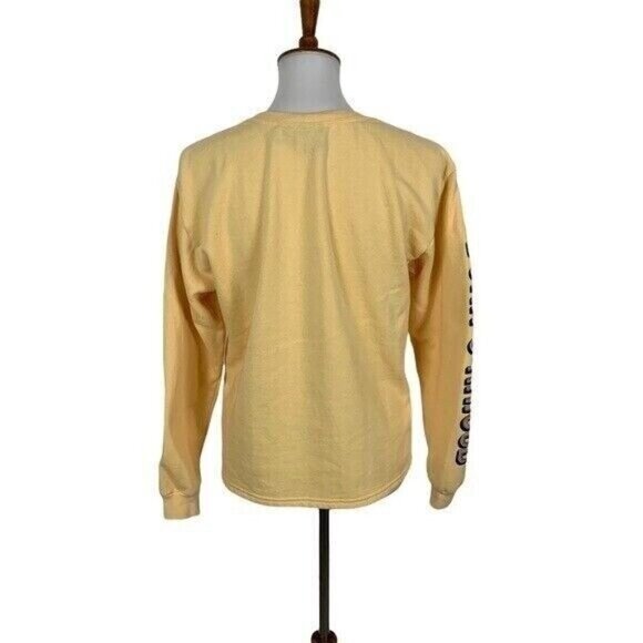 Mad Engine Love New Jersey Graphic Sweatshirt Yellow Long Sleeve Pullover Large - Picture 3 of 6